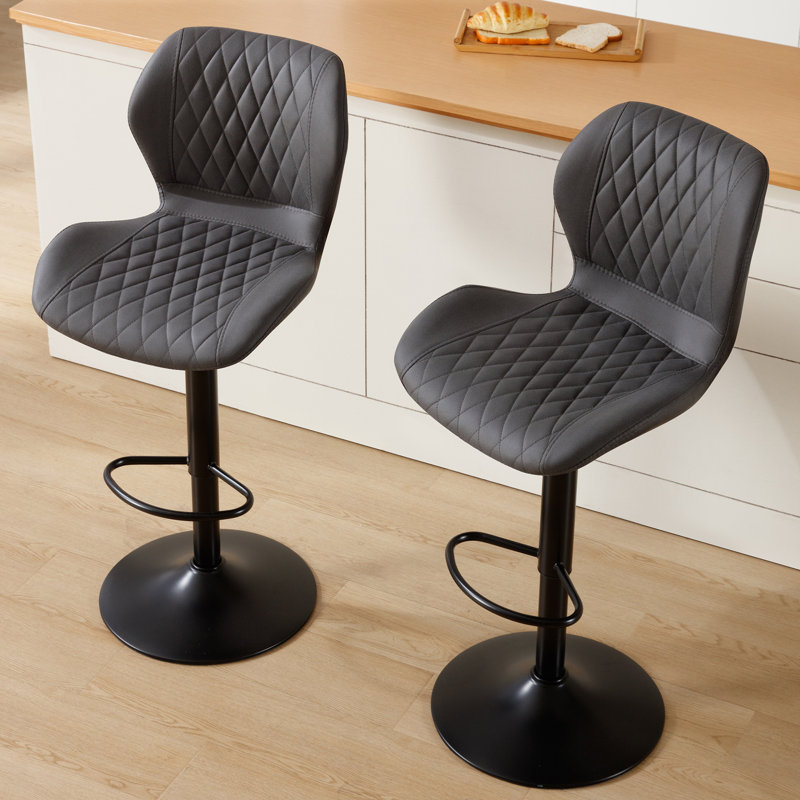 Tabouret de bar pivotant à hauteur réglable, Gris foncé