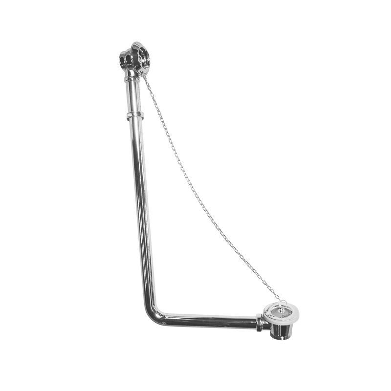 Traditional Bath Chain and Plug Tub Drain with Overflow, Chrome