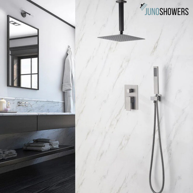 Système de douche encastré à 2 voies avec douche à main Juno - Mise à niveau élégante et polyvalente de luxe
