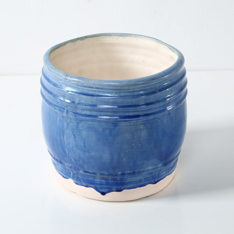 Env. Pot à fleurs bleu de 8 pouces de hauteur (ouverture de 7,9 po)