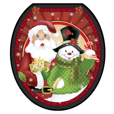 Décalcomanie de siège de toilette de Noël père Noël bonhomme de neige - couvercles de toilette en vinyle