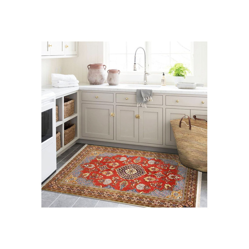 Tapis décoratif moderne tissé à la machine, Tapis de couloir 2 pi 6 po x 6 pi 7 po inclus