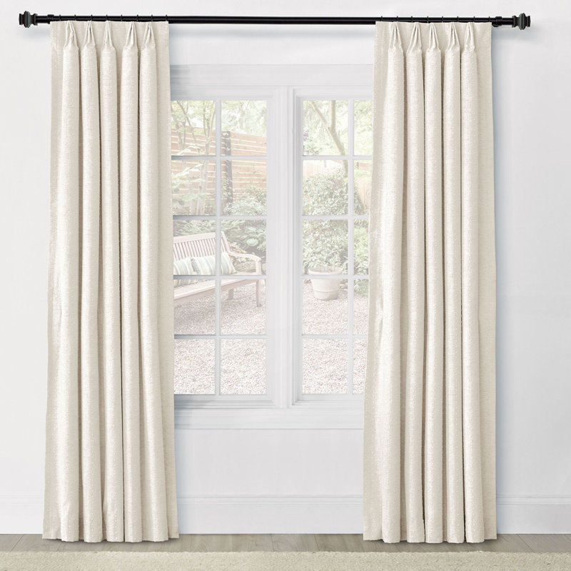 Athena Embroidered Curtain Panel In Cream, Cream, 40" W x 84" L