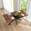 Table de salle à manger rectangulaire de 55,11 po à 70,86 po avec plateau en bois antique, base en fer noir, boîte de rangement