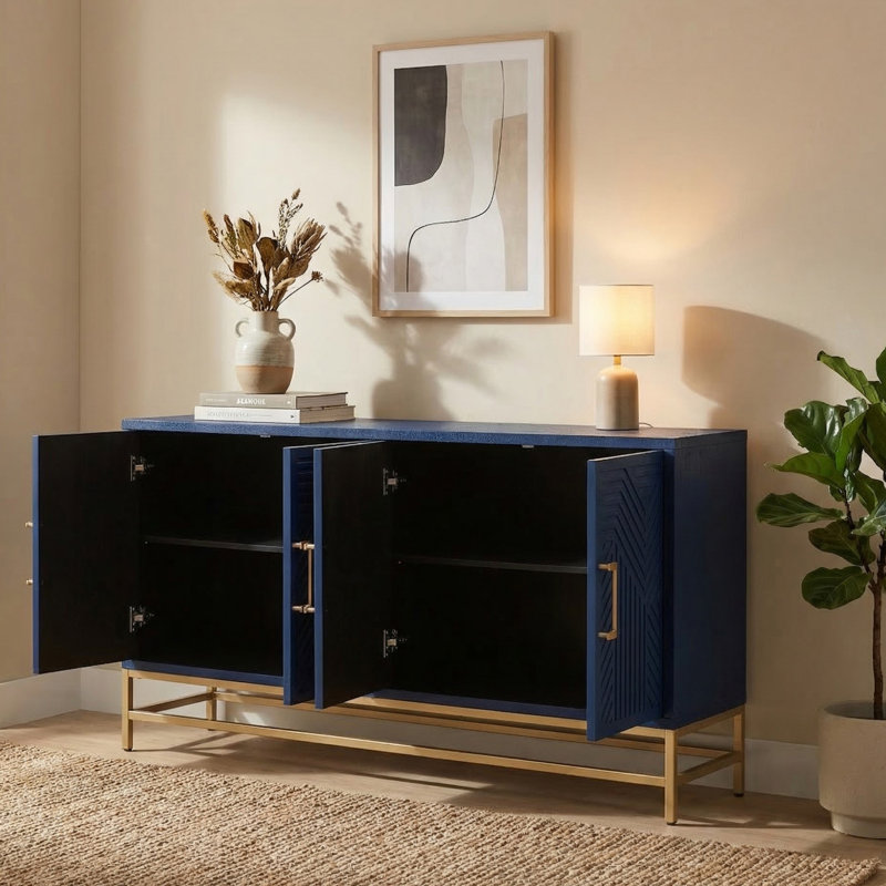 Console de 60 po pour le couloir, Bleu marine