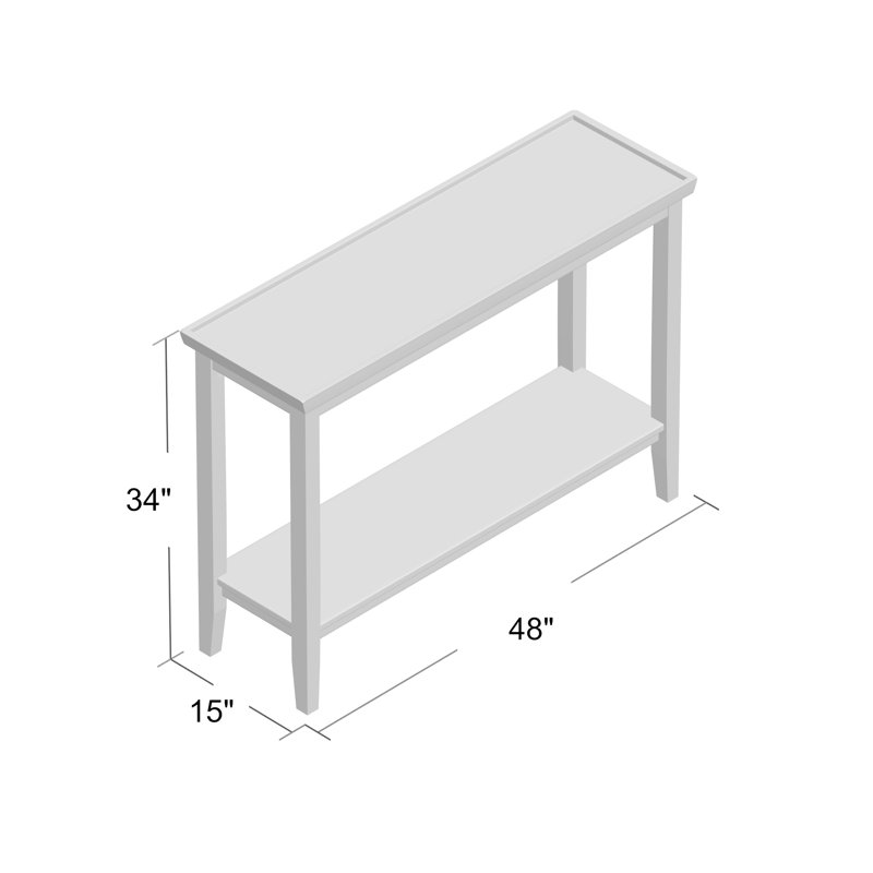 Gwen 48" Console Table with Shelf, White