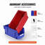 Bac de rangement en plastique (11 po x 5 po x 5 po), bac de rangement empilable et suspendu, bleu / rouge, paquet de 12, contenants empilables robustes pour l'organisation de placard, de cuisine, de bureau ou de garde-manger