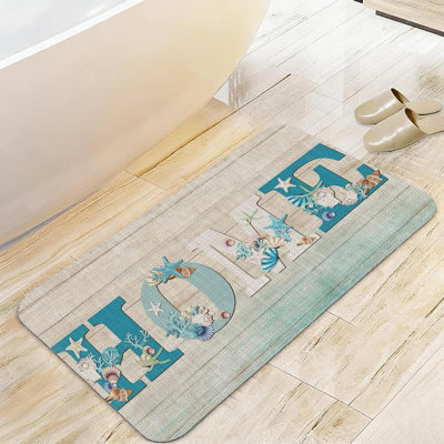 Tapis pour salle de bain Coastal, 20 x 32 po, antidérapant pour salle de bain et salon, tapis de décoration nautique