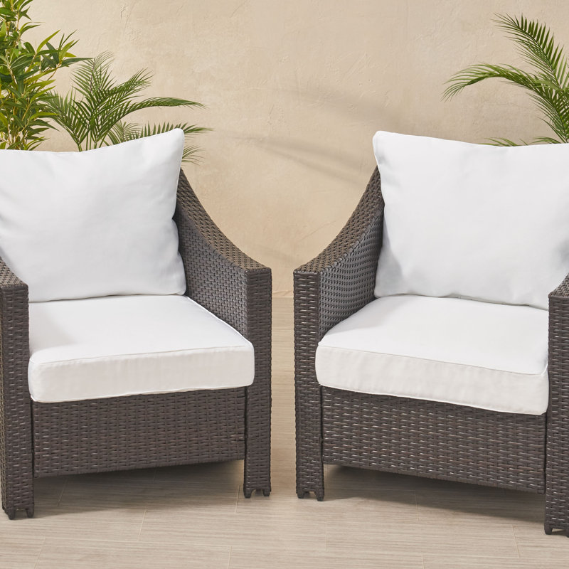 Coussin de siège/dossier d’extérieur en tissu Stella, Blanc