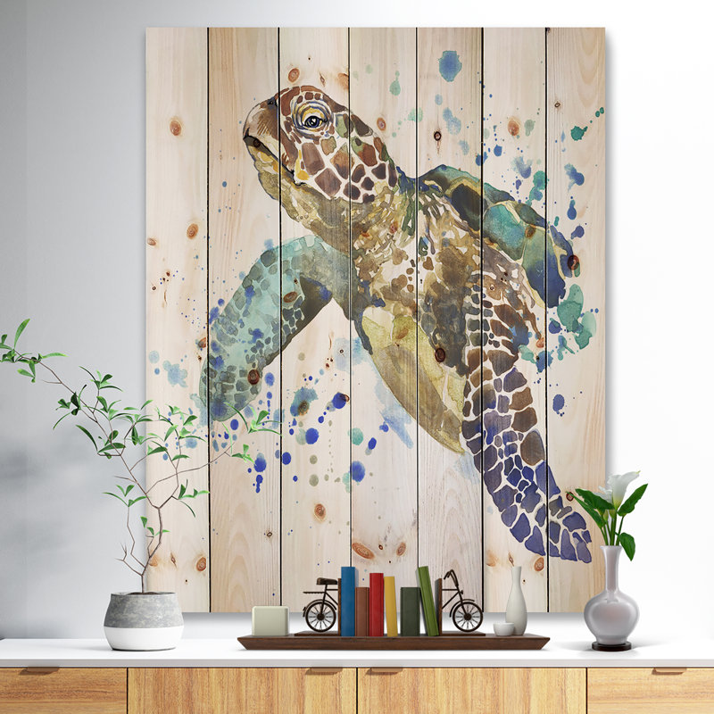 Tortue bleue - tortue bleue, H 32 po x l 16 po x P 1 po