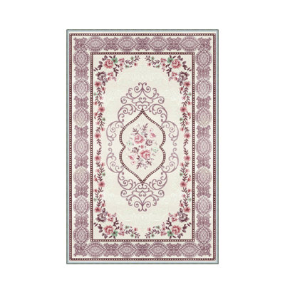 Stylish Woven Carpet, 31.5 x 47.2 inches | 100% Polyester, Pile Height: 0.04 inches, Total Height: 0.31 inches | Antibacterial, Non-Slip PVC Felt Underside | Machine Washable, Perfect for Living Room & Bedroom Decor