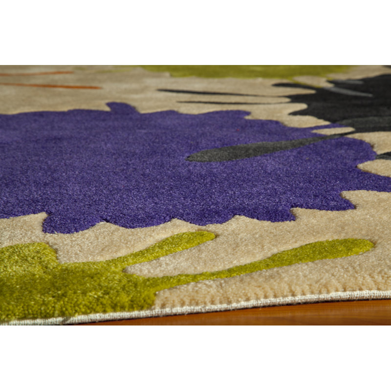 Tapis touffeté à la main à motif géométrique Aiyla, Rectangle 4 pi x 6 pi