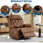 Fauteuil inclinable pivotant surdimensionné à 360°, manuel, en polyuréthane brun, 54 pouces-683522451