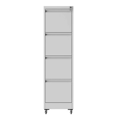 4 Drawer Metal Locking Vertical File Cabinet On Wheels – Heavy-Duty Lockable Cabinet For Home & Office