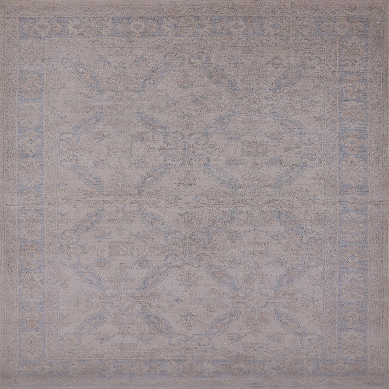 Tapis oriental gris Krikoris, Carré 7 pi