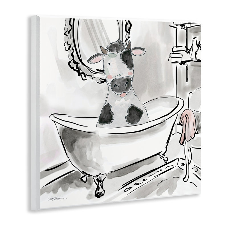 Plaque murale Minimal Bathaign Cow, design par Carol Robinson