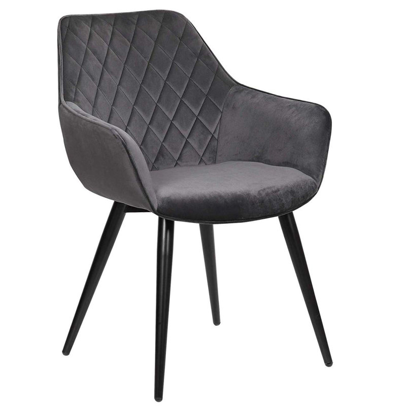 Alinblot Upholstered Armchair, Dark Grey Velvet