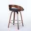 Ensemble de 2 tabourets de bar, tabourets de bar pivotants à dossier bas, chaises de bar en bois avec coussin moelleux, siège d'une hauteur de 25 po (noir, comptoir de 25 po)
