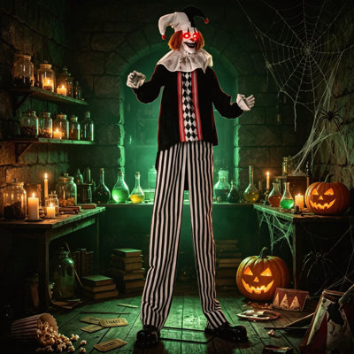 Accessoire de clown géant effrayant avec des expressions faciales réalistes, décoration d'Halloween à grande échelle