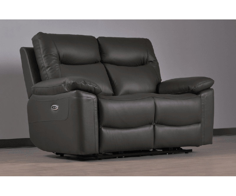 Amarien Genuine Leather Electric Power Recliner 2 Seater, Grey