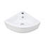 Eutropia White Corner Bathroom Cabinet Sink Wall Mount With Faucet Drain and Overflow-460901437