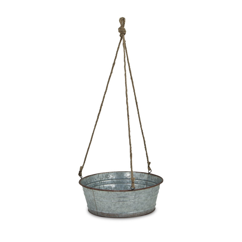 Pot à fleurs suspendu en acier Prokop, H 4 po x l 11,25 po x P 11,25 po