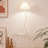 Modern Minimalist Table Floor Lamp Pleated Shade Standing Lamps With Marble Base & Side Table