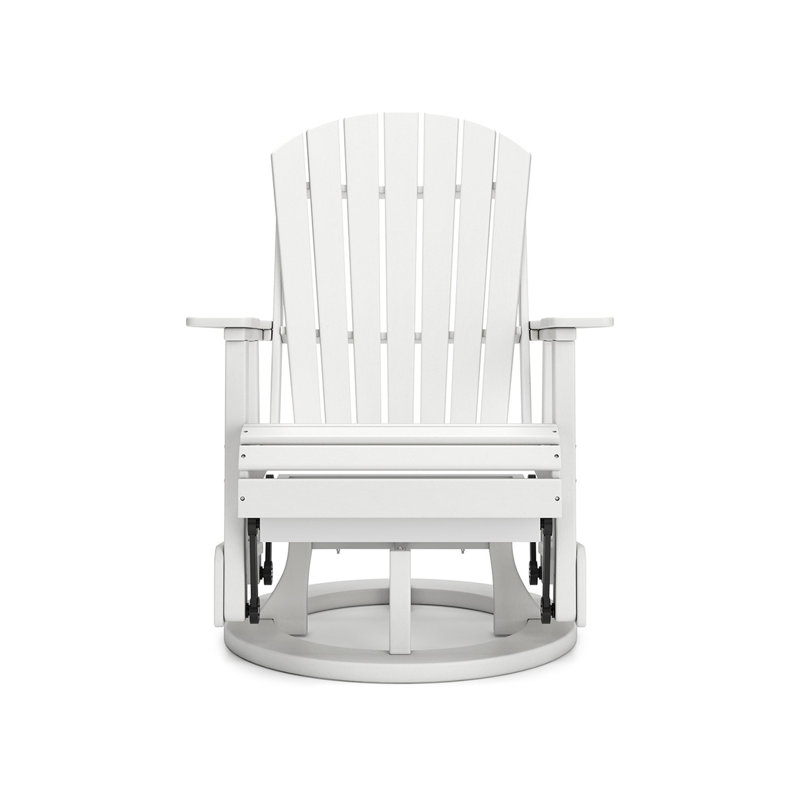 White HDPE Adirondack Outdoor Swivel Glider Chair