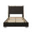 Bed Frame with 58" Tall Headboard, Velvet Upholstered Platform Bed with Channel Tufted Wingback Headboard and Plating Trim, No Box Spring Needed,Beige-743710738