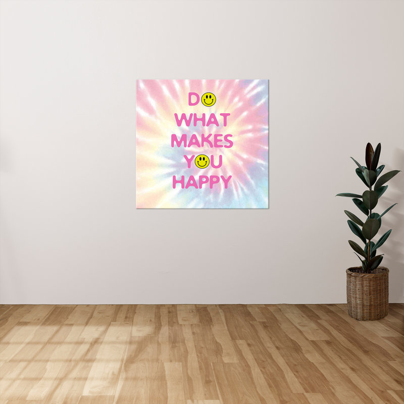 "Makes You Happy" par CAD Designs, reproduction sur toile, H 18 po x l 18 po x P 1 po