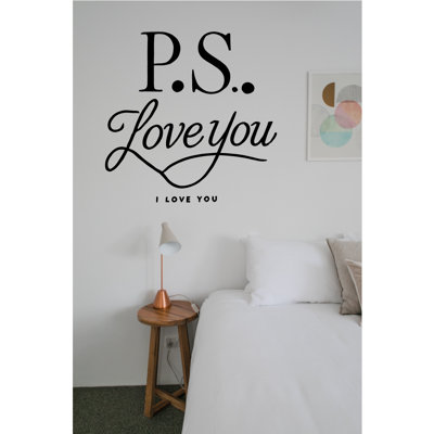 P.S. I Love You" Wall Decal – Romantic Vinyl Sticker for Bedroom or Living Room – Elegant Home Decor – Perfect for Couples – Easy to Apply & Remove – Adds a Touch of Love and Warmth to Any Space