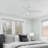 Skelton Ceiling Fan with LED Light – 44'' 3-Blade, Pull Chain Control, Reversible AC Motor, Adjustable Color Temperature, Matte White with Matte White Blade Finish-1277667843-1277667852-1230574623
