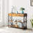 39.37in Side Frame Double X Cross with Single Large Drawer Particle Board Iron Frame Vintage Brown Panel Black Frame Entryway Table