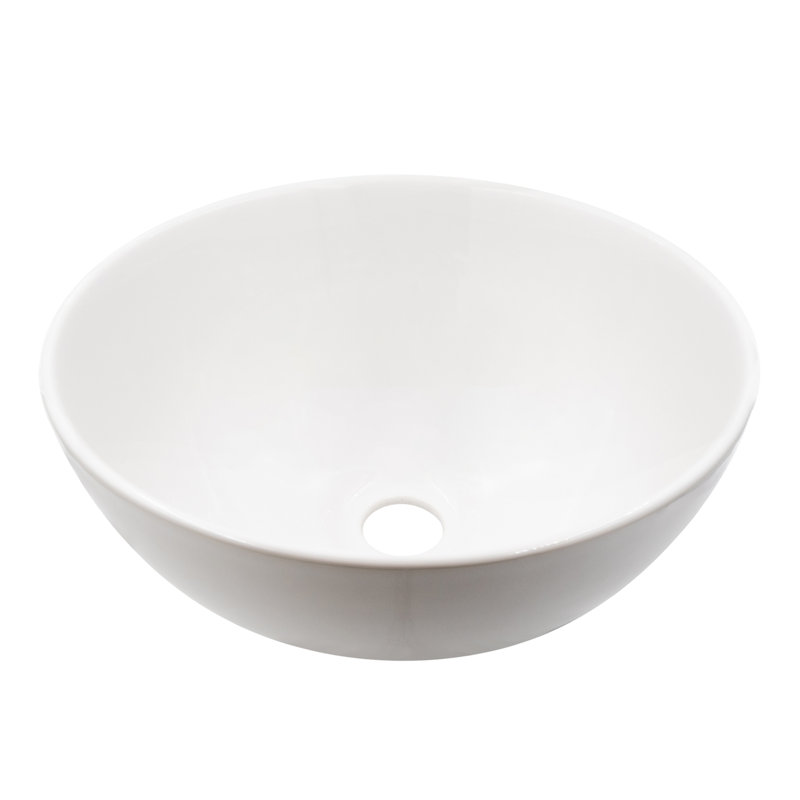 Novatto 12.63'' Porcelain Circular Bathroom Sink, Brushed Nickel