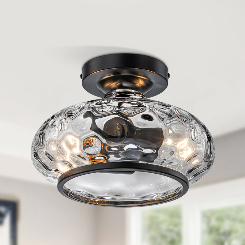 Plafonnier semi-encastré 2 lumières Alixandra, Noir mat