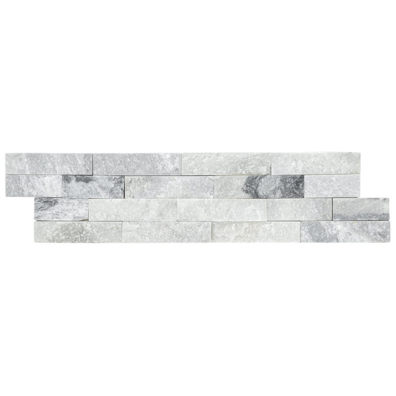 Stonecrest 6 in. x 24 in. Split Face Natural Stone Ledger Panel Wall Tile, Glacier Gris
