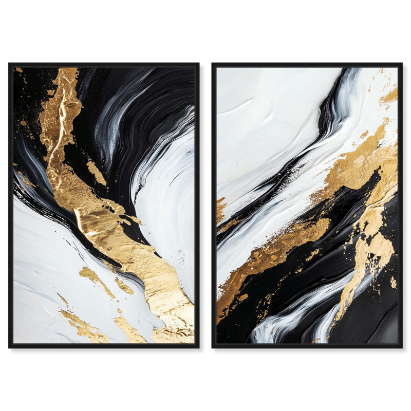 «Dynamic Fracture», reproduction d'art sur toile encadrée par Art Remedy, cadre noir, 24 x 36, H 37 po x l 25 po
