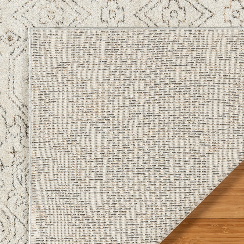 Tapis d'intérieur ivoire en polyester crème ivoire Kimmswick, Rectangle 7 pi 10 po x 10 pi