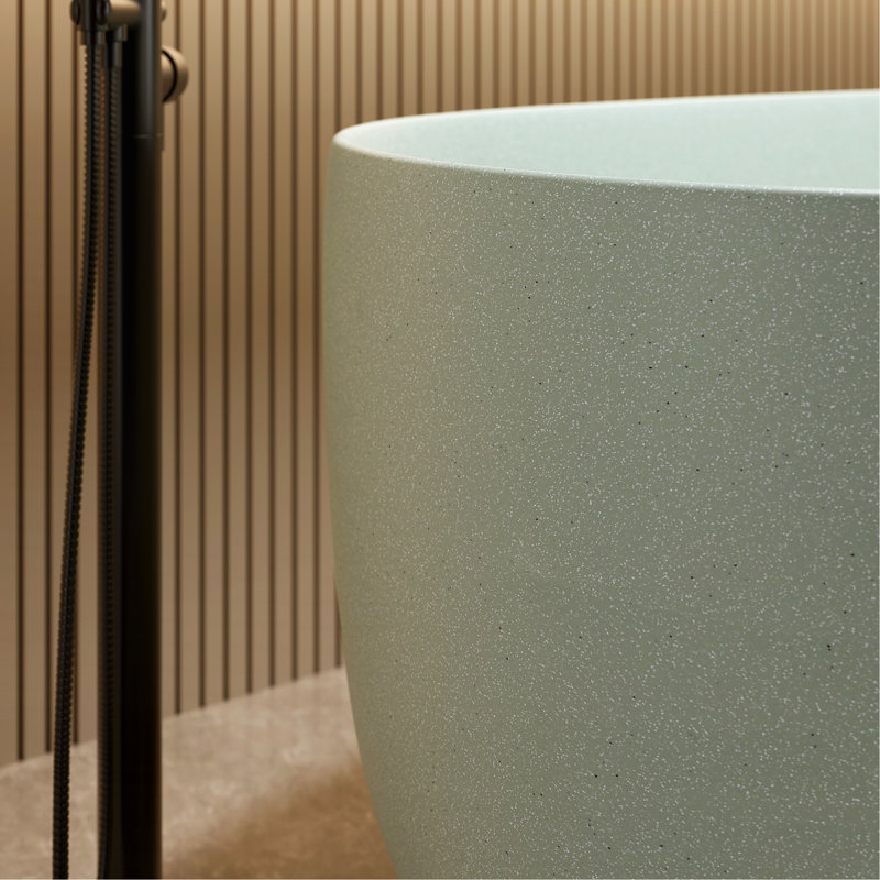 51'' Freestanding Bathtub Resin Stone Soaking Bathtub Solid Surface Modern Tubs With Overflow And Pop-Up Drain