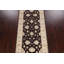 Tapis de couloir noir en laine noué à la main de conception unique 4 pi 1 po x 10 pi New Age