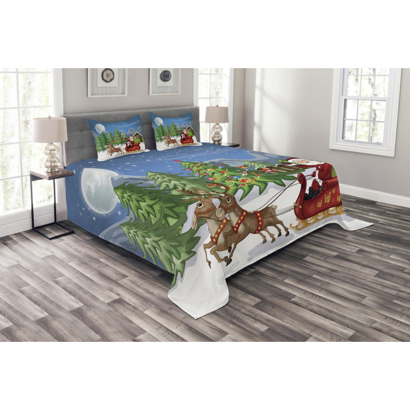 Polyester No Floral Coverlet, Queen Coverlet + 2 Shams