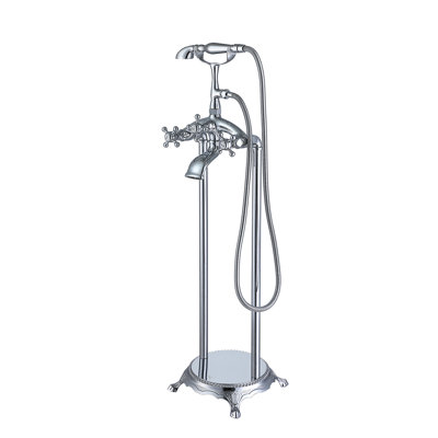 Robinet de baignoire sur pattes à trois poignées