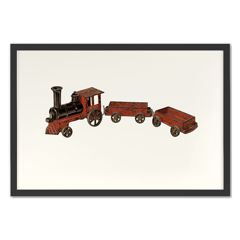 Toy Train Print by Grand Archives, Black Single Picture Framed, 18'' H x 26'' W