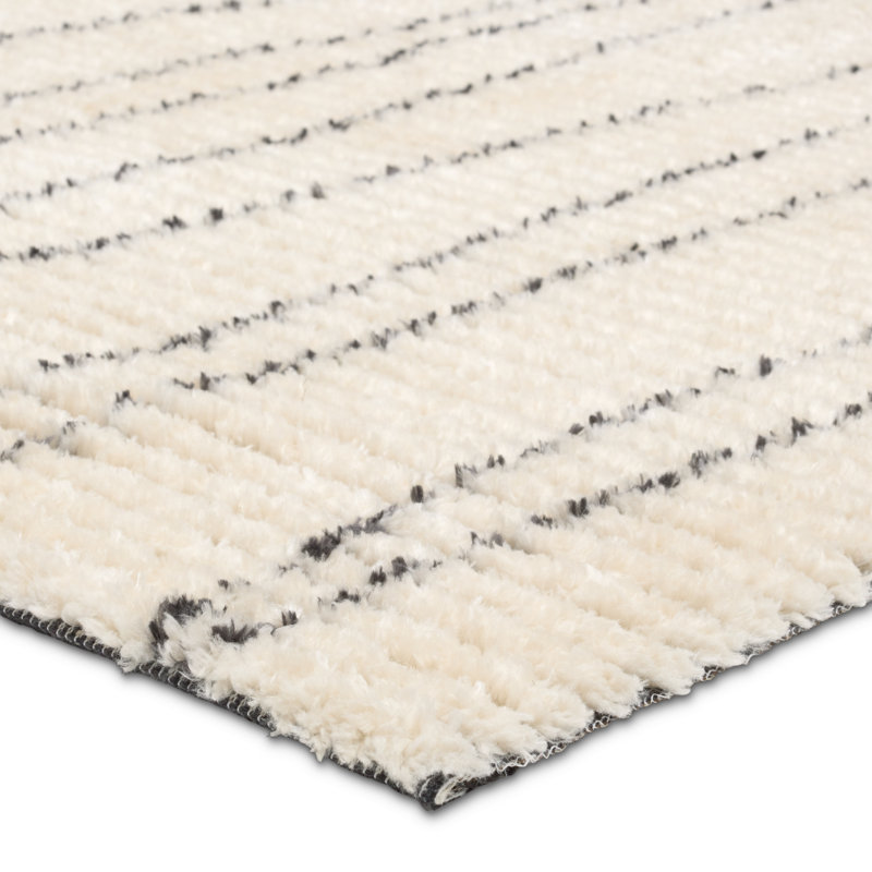 Label J Morgana Powerloomed Tribal White Area Rug (8'6"x11'6"), Rectangle 6' x 9'