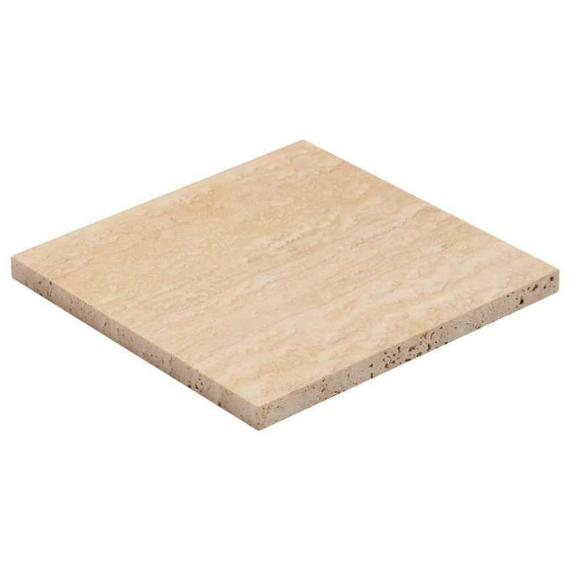 Travertine 6x6 Vein Cut Filled Honed Tile, Classic Honed