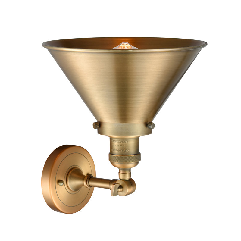 Paylor Semi Flush Mount, 6 Watt Vinage LED Bulb, Brushed Brass