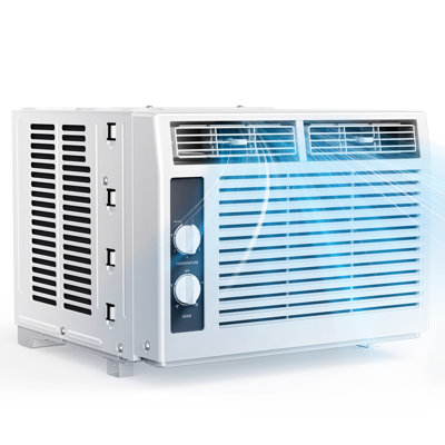 Simzlife 5000 (Doe) Btu Window Air Conditioner Cools 150 Sq. Ft. In White, 4-Cooling Modes, Remote Control