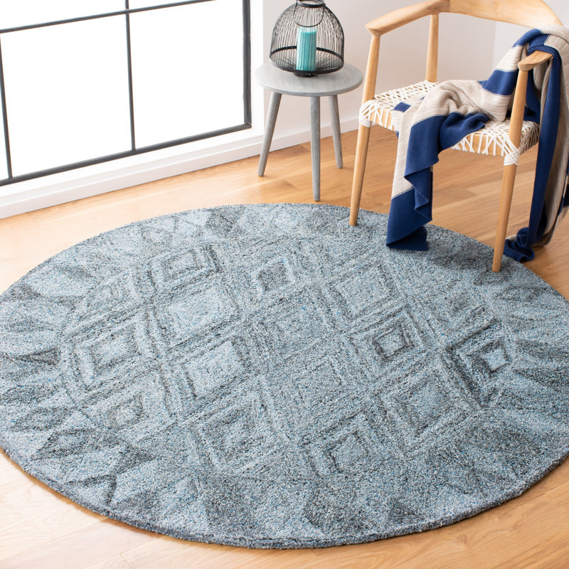 Jazmine Hand Tufted Performance Geometric Rug, Round 6'