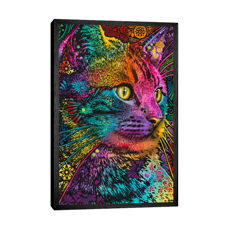 Felis by Dean Russo - Painting on Canvas, 101.6 cm H x 66.04 cm W, Black Framed