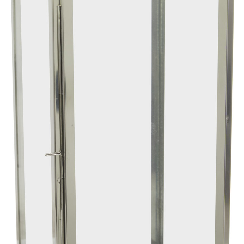Lanterne de table 32 po en acier inoxydable, Argent